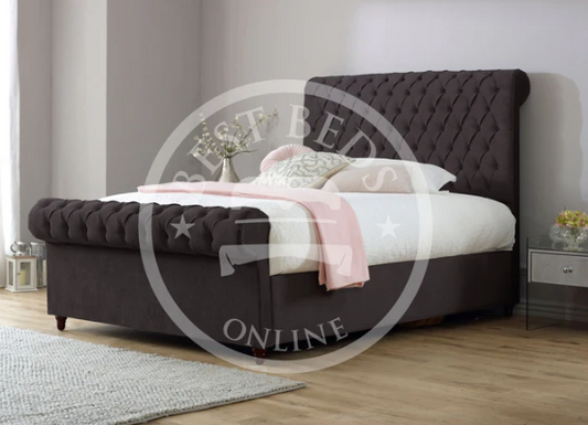 This Upholstered Sleigh Bed Is Perfect For A Luxurious Bedroom