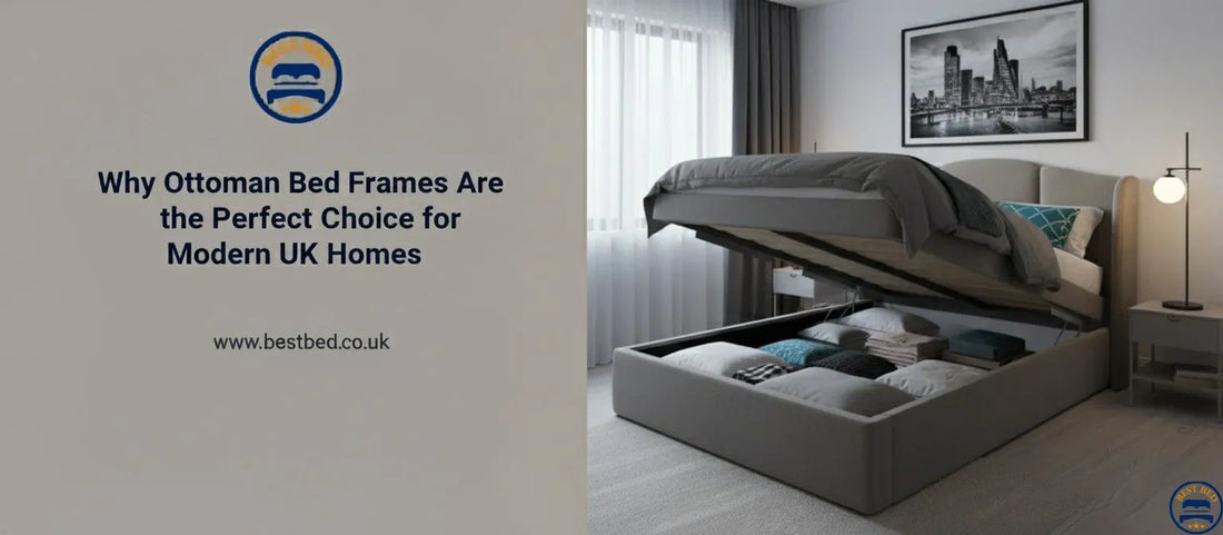 Modern lift-up storage bed frame with hidden under-bed compartment