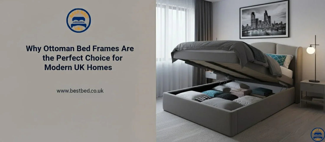 Modern lift-up storage bed frame with hidden under-bed compartment