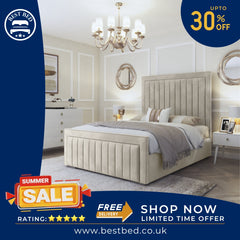Plush Leicester Cream Bed Frame With Storage