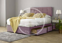 Pink Truro Chesterfield Upholstered Divan Bed Frame