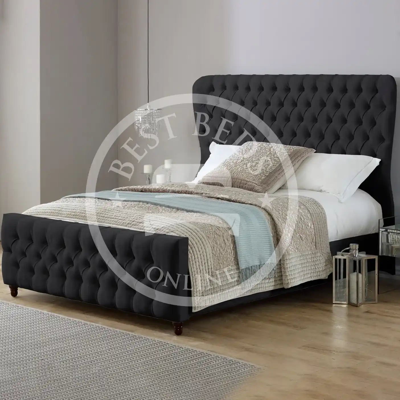 Black_Oxford_Chesterfield_Upholstered_Bed_Frame