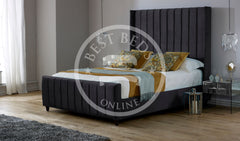 Black Saline Upholstered Bed Frame