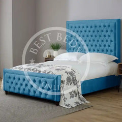 Blue Hilton Chesterfield Upholstered Bed