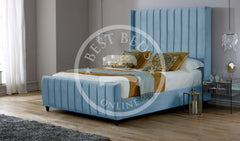 Blue Saline Upholstered Bed Frame