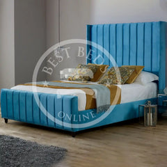 Blue Saline Upholstered Bed Frame