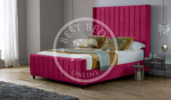 Burgandy Saline Upholstered Bed Frame