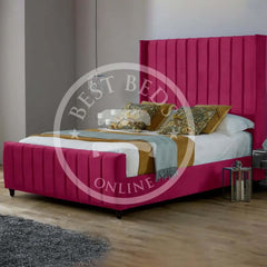 Burgandy Saline Upholstered Bed Frame