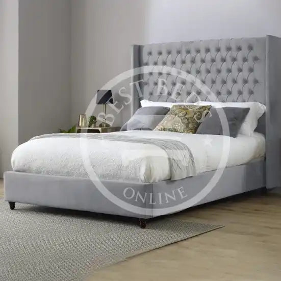 Carolina York Silver Wingback Bed