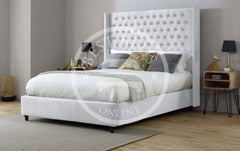 Carolina York White Wingback Bed