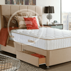 Champagne Derby Upholstered Divan Bed Frame