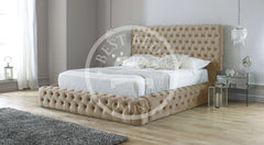 Champagne Michigan Ambassador Fully Chesterfield Upholstered Bed Frame