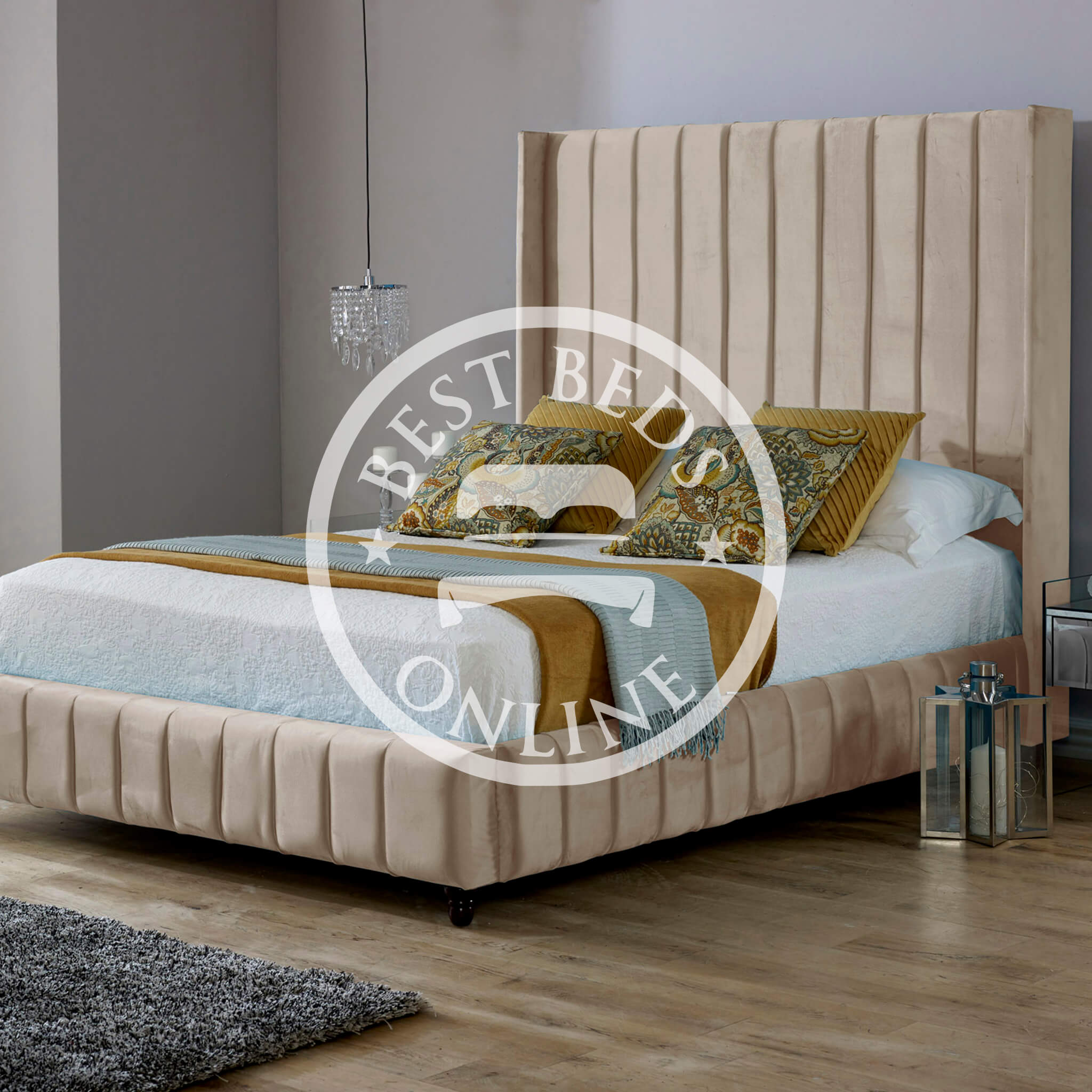 Champagne_Stockholm_Wingback_Upholstered_Bed_Frame