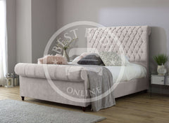 Cream Denver Chesterfield Sleigh Bed Frame