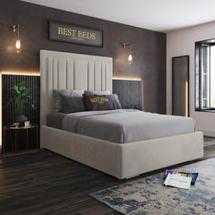 Cream Kensington Upholstered Fabric Bed Frame 3FT/4FT/4FT6/5FT/6FT