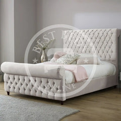 Cream Kingston Sleigh Bed Frame