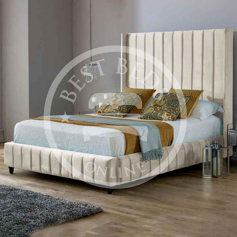 Cream Stockholm Wingback Upholstered Bed Frame