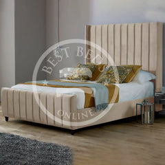 Cream Wingback upholstered Bed Frame