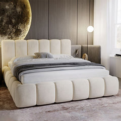 Cream bubble padded Luxury Upholstered Bed Frame