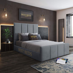 Graceful Grey Upholstered Beds Frame