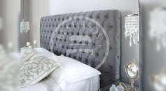 Grey Michigan Ambassador Fully Chesterfield Upholstered Bed Frame