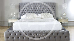 Grey Michigan Ambassador Fully Chesterfield Upholstered Bed Frame