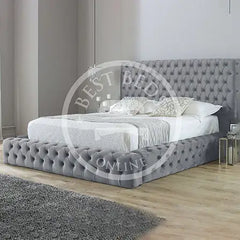Grey Michigan Ambassador Fully Chesterfield Upholstered Bed Frame