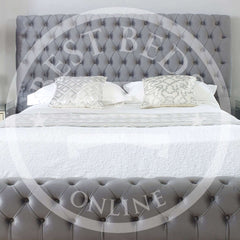 Grey Michigan Ambassador Fully Chesterfield Upholstered Bed Frame