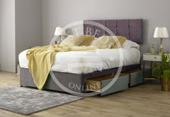 Grey Truro Chesterfield Upholstered Divan Bed Frame