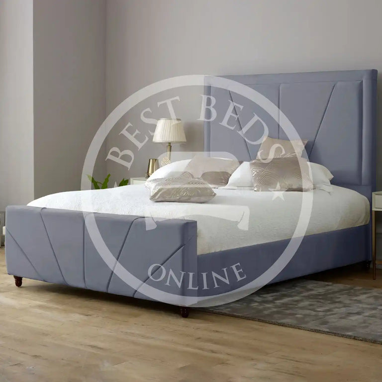 Load image into Gallery viewer, Grey Upholstered Fabric bed frame with storage
