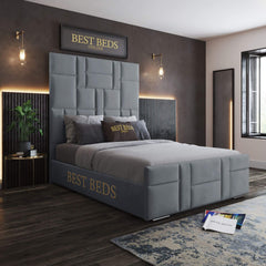 Stylin Grey Upholstered Beds Frame