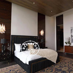 Luxury Black Upholstered Beds Frame