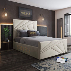 Luxury Cream Upholstered Modern Beds Frame