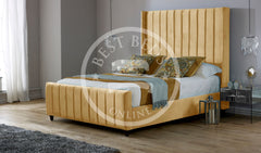 Mustard Saline Upholstered Bed Frames