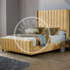 Mustard Saline Upholstered Bed Frame