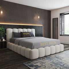 Nike Boucle Cream Upholstered Bubble Bed Frame  2026 Ottoman Storage (3ft-6ft)