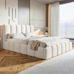 Nunu Bubble Upholstered Crushed Velvet Fabric Bed