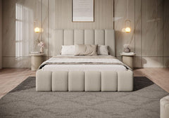 Nunu Bubble Upholstered Crushed Velvet Fabric Bed
