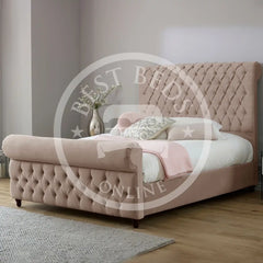 Pink Kingston Sleigh Bed Frame