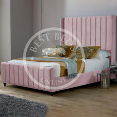 Pink Saline Upholstered Bed Frame