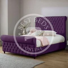 Pink Wingback upholstered bed Frame