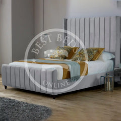 Silver Saline Upholstered Bed Frame