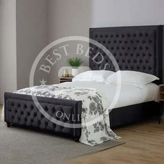 Slate Hilton Chesterfield Upholstered Bed