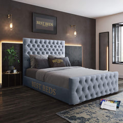 Modern Steel Upholstered Chesterfield Beds Frame