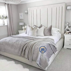 Victoria Lined Upholstered Bed Frame With Ottoman and Divan Storage Options 3ft-6ft