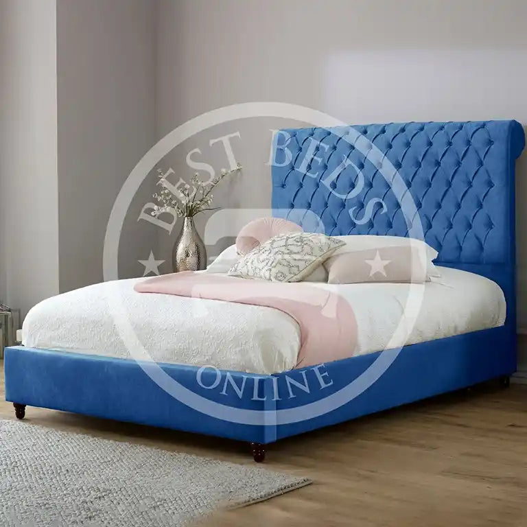 Vienna Navy Blue Chesterfield Bed Frame