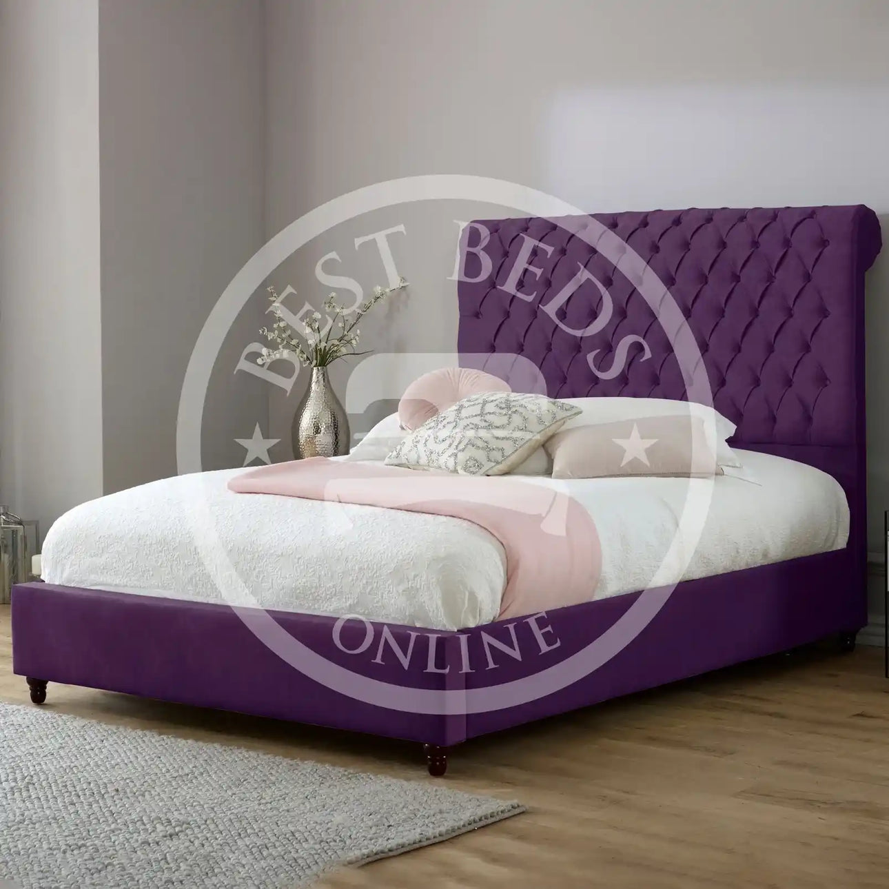 Vienna Purple Chesterfield Bed Frame