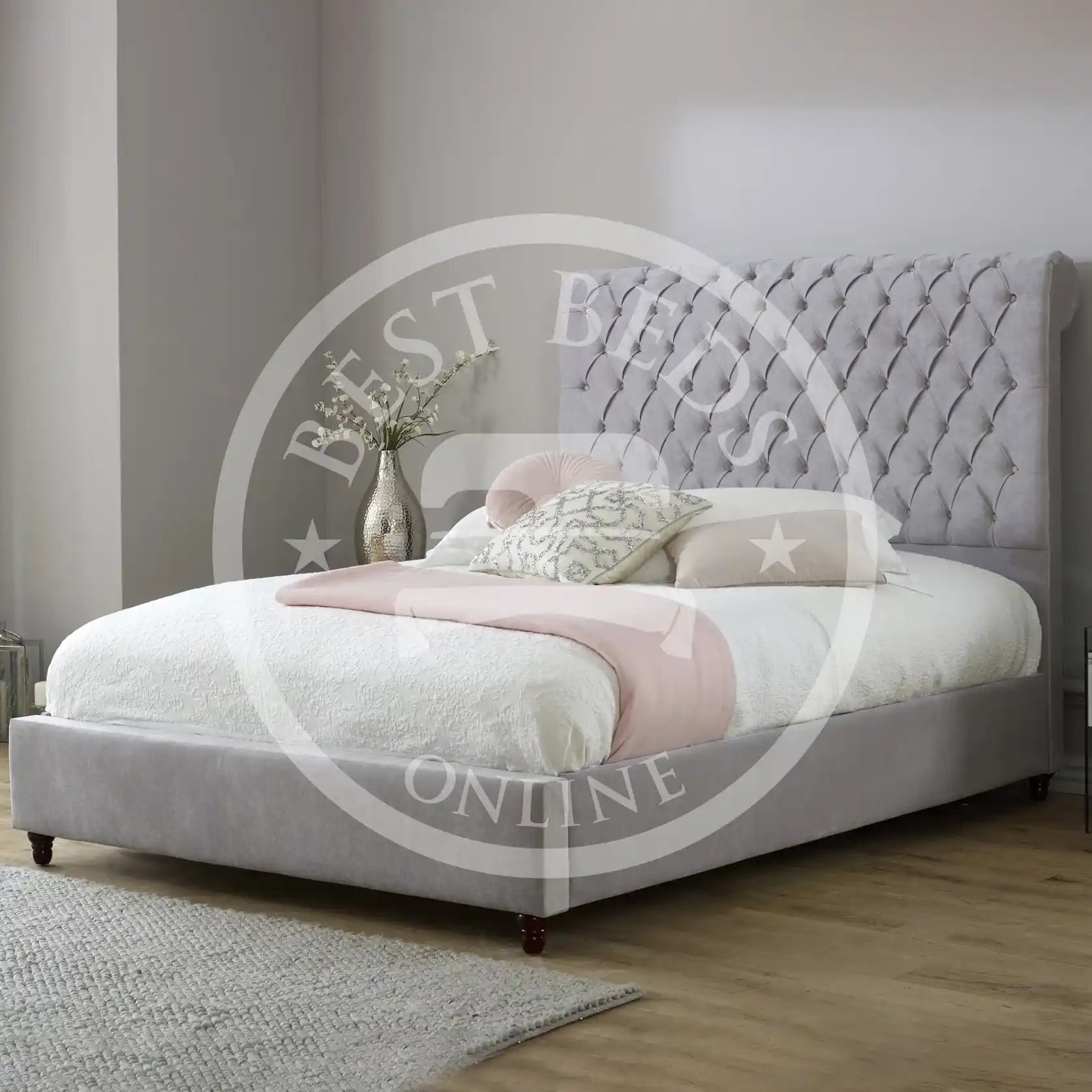 Vienna Silver Chesterfield Bed Frame