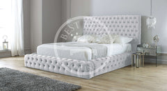 White Michigan Ambassador Fully Chesterfield Upholstered Bed Frame