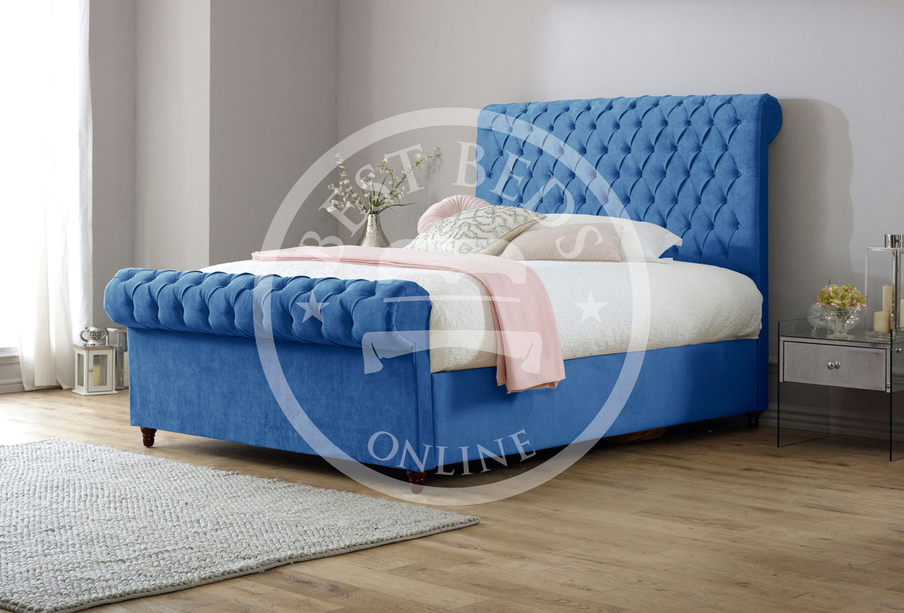 Blue Chesterfield Bed-Single/double/king size bed